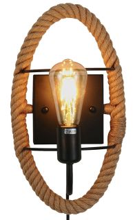 12V & 230V Løkke Hamp vegglampe