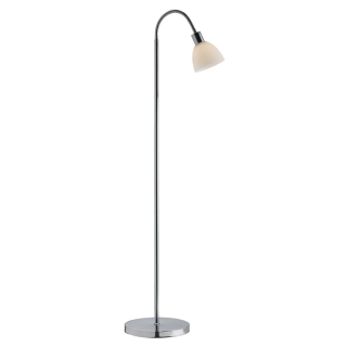 12V & 230V Ray gulvlampe, krom/opal