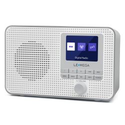 230V & USB Lemega DR3 Portabel DAB+ radio m. BT, hvit/grå