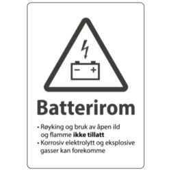 Skilt - Batterirom