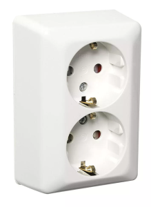 230V ELKO dobbel stikkontakt påvegg m/jord