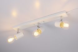 Globe trippel taklampe, hvit