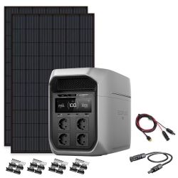 EcoFlow Delta 3 Max Plus med 2x 450W Solcellepanel