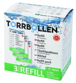 Fuktsluker, Torrbollen, refill 3 Pack - Fresh med duft