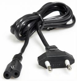 Kabel med euro plugg, 2x0,75 - 5m