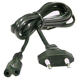 Kabel med euro plugg, 2x0,75 - 5m