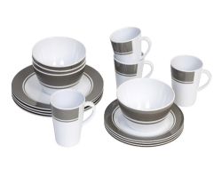 Servise Melaminservise grå, 16 deler