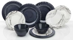 Servise Melaminservise Marble. 12 deler