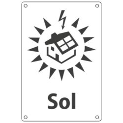 Skilt - Solceller på taket