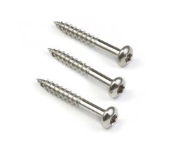 Rustfri treskrue med kulehode A4 4,2 x 32 mm, 100pk