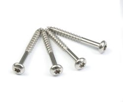 Rustfri treskrue med kulehode A4 4,2 x 40 mm, 100pk