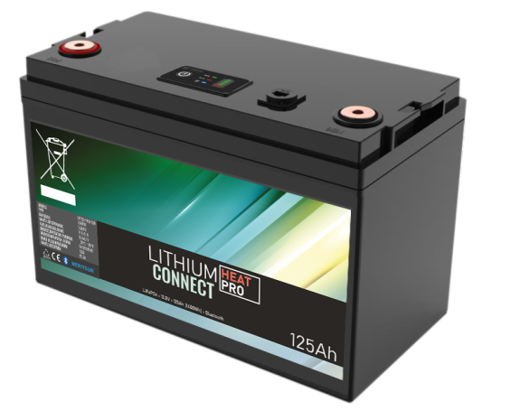 Lithium Batteri: LiFePo4 12V 125Ah, Heat Pro Connect