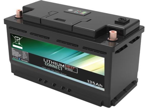 Lithium Batteri: LiFePo4 12V 135Ah, Bobilbatteri Heat Pro Camper Connect