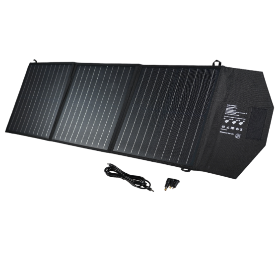 Solcellepanel  60Watt, sammenleggbart, 3-fold, sort