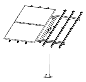 Bakkestativ for 4 paneler max 1x2m, 8m2