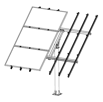 Bakkestativ for 6  paneler max 1x2m 12m2