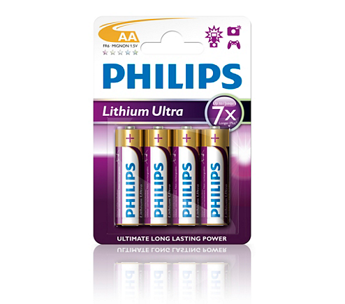 Batteri Philips Lithium Ultra AA, LR6, 4pk