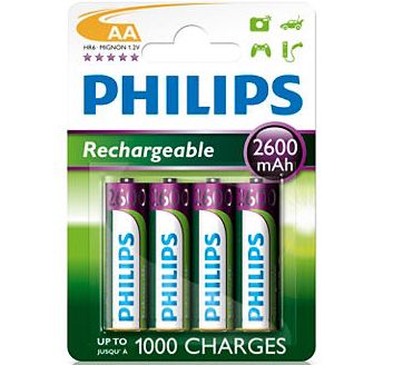 Batteri Philips Oppladbart AA, 4pk