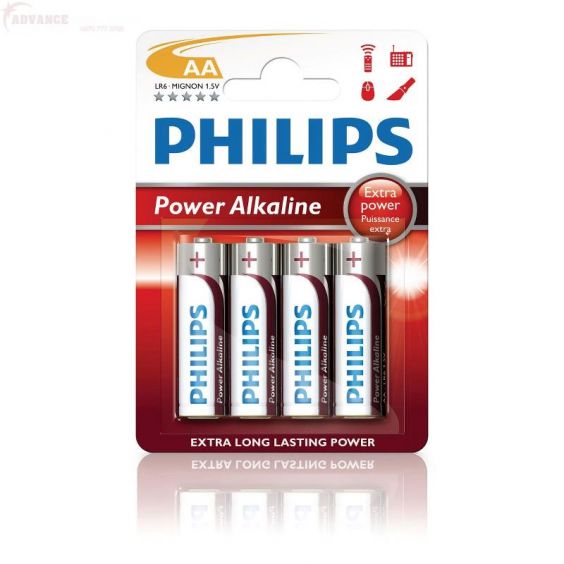 Batteri Philips Power Alkaline AA, LR6, 4pk