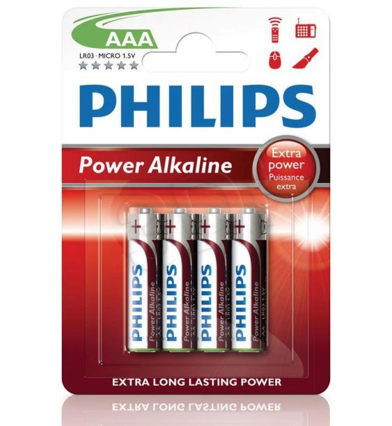 Batteri Philips Power Alkaline AAA, LR03, 4pk