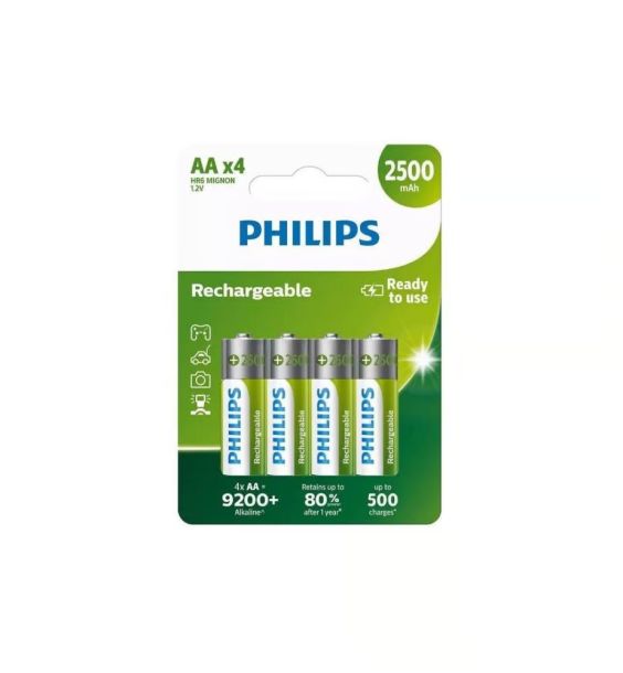 Batteri Philips Rechargeable 4-pack, 2500mAh