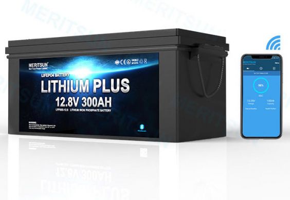 Lithium Batteri: LiFePo4 12V 300Ah, MS, Bluetooth