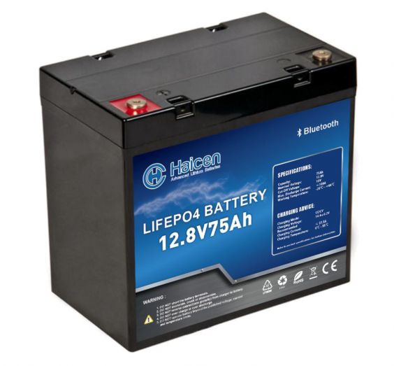 Lithium Batteri: LiFePo4 12V  75Ah, H, Bluetooth