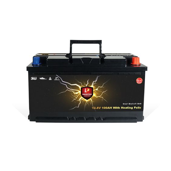 Lithium Batteri: LiFePo4 12V 100Ah, Perfektium HEAT BT Bobilbatteri