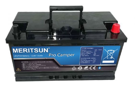 Lithium Batteri: LiFePo4 12V 135Ah, Bobilbatteri Pro Camper, Bluetooth