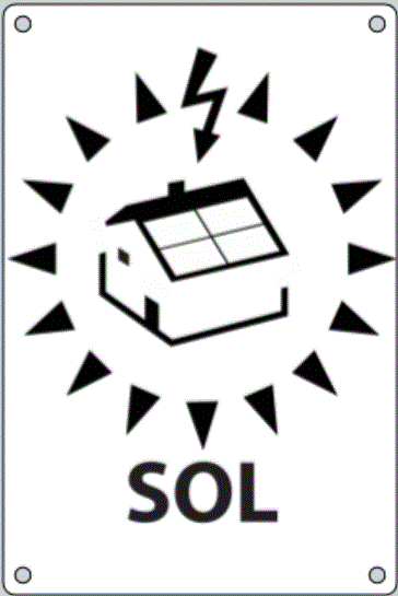 Skilt - Solceller på taket
