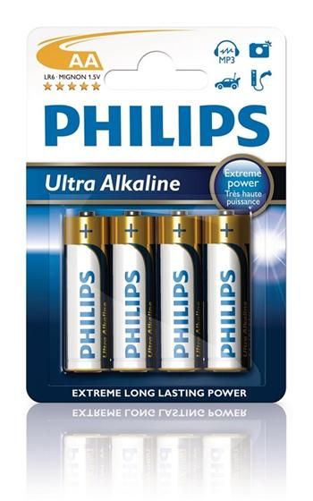 Batteri Philips Ultra Alkaline AA, LR6, 4pk
