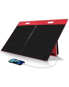 Solcellepanel 100Watt, sammenleggbart, 2-fold, rød