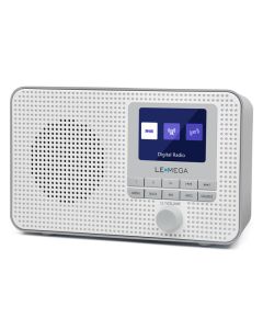 230V & USB Lemega DR3 Portabel DAB+ radio m. BT, hvit/grå