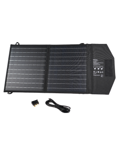 Solcellepanel  30Watt, sammenleggbart, 2-fold, sort