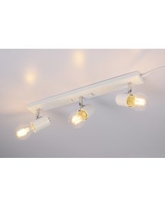 Globe trippel taklampe, hvit