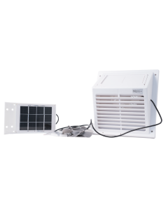 Solventilator SWF-102, med eksternt solcellepanel, hvit