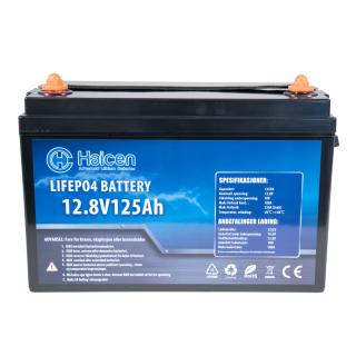 Lithium Batteri: LiFePO4 12V 125Ah, H