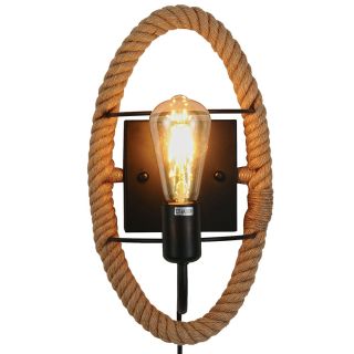 12V & 230V Løkke Hamp vegglampe