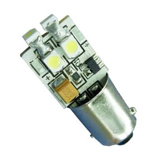 12V BA9s rundtlysende 0,5W 6 SMD3528 led pære, varmhvit