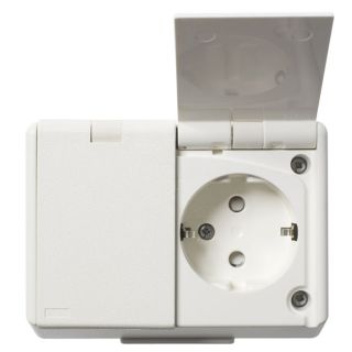 230V ELKO RS1090 IP44 påvegg stikk m/jord