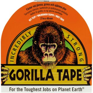 Gorilla tape, hvit, 27m