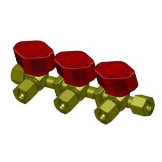 Gass 3-veis stengeventil 3/8"