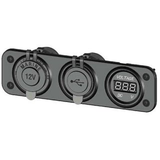 Smart Innfelt -3- USB lader, Voltmeter og Sigarettenneruttak