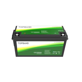 Lithium Batteri: LiFePO4 12V 200Ah, 200A BMS, Topband