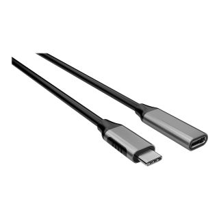 USB-C til USB-C skjøtekabel 0.7m, sort