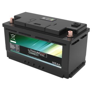 Lithium Batteri: LiFePO4 12V 105Ah, Bobilbatteri Heat Pro Camper Connect