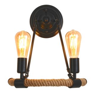 12V & 230V Bend hamp dobbel vegglampe