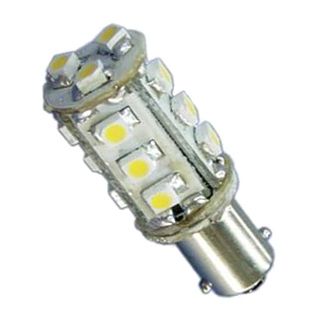 12V BA9s rundtlysende 1,3W 15 SMD3528 led pære, varmhvit