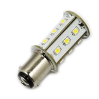 12V BAY15d rundtlysende 2,5W 15 SMD3528 led pære, varmhvit