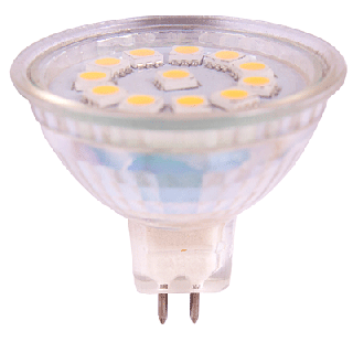 12V MR16 2W 12 SMD5050 led pære, varmhvit